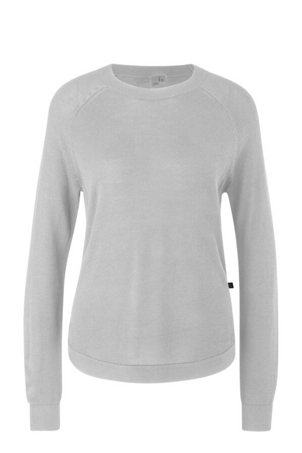 Grijze dames Q S designed by trui met lange mouwen en ronde hals