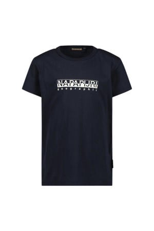 T-shirt Box met logo donkerblauw