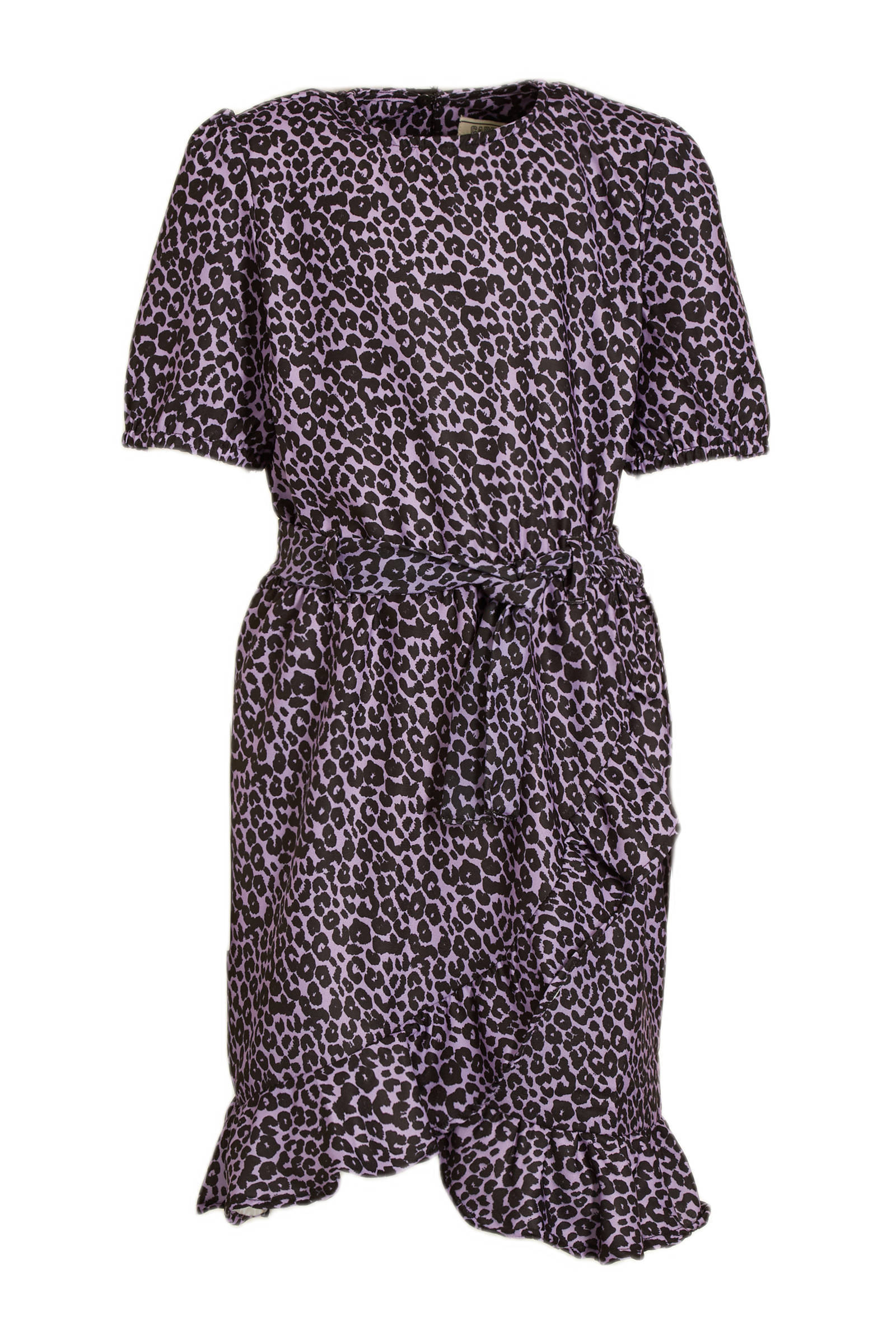 Cars jurk Axana met all over print en ruches paars | wehkamp