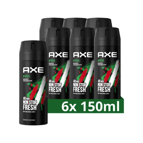 Wehkamp Axe Africa deodorant bodyspray - 6 x 150 ml aanbieding