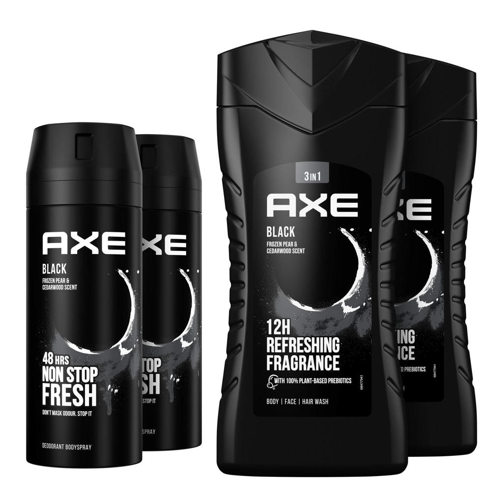 Axe Black Deodorant Bodyspray & Douchegel - 2 x 150 ml + 2 x 250 ml - Voordeelverpakking