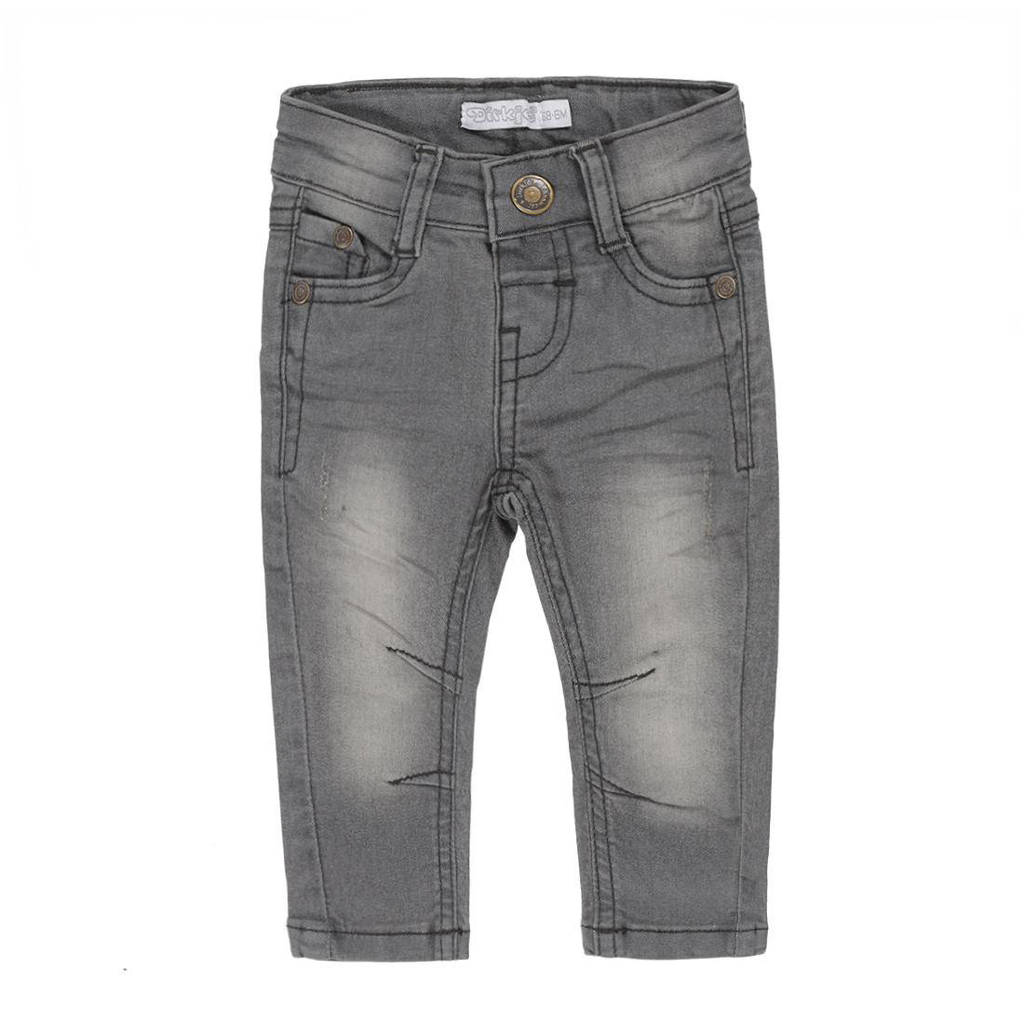 Stonewashed jongens Dirkje slim fit jeans van stretchdenim met regular waist