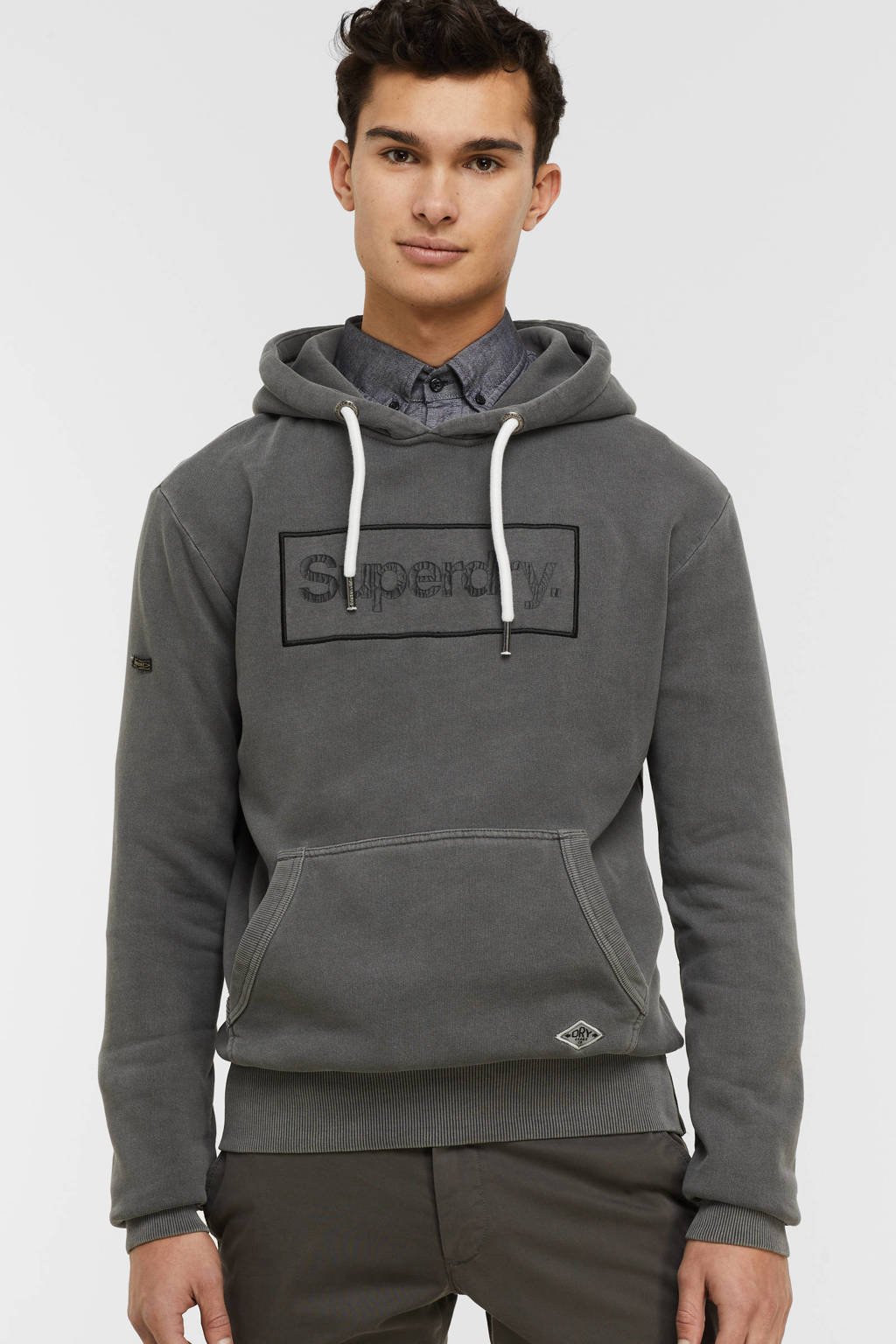 Superdry hoodie met logo vintage black