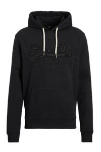 Superdry hoodie TONAL  met logo black