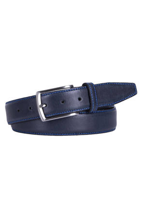 leren riem donkerblauw