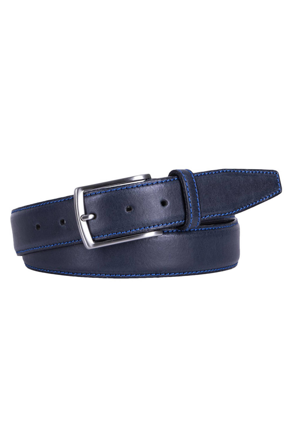 Profuomo leren riem donkerblauw