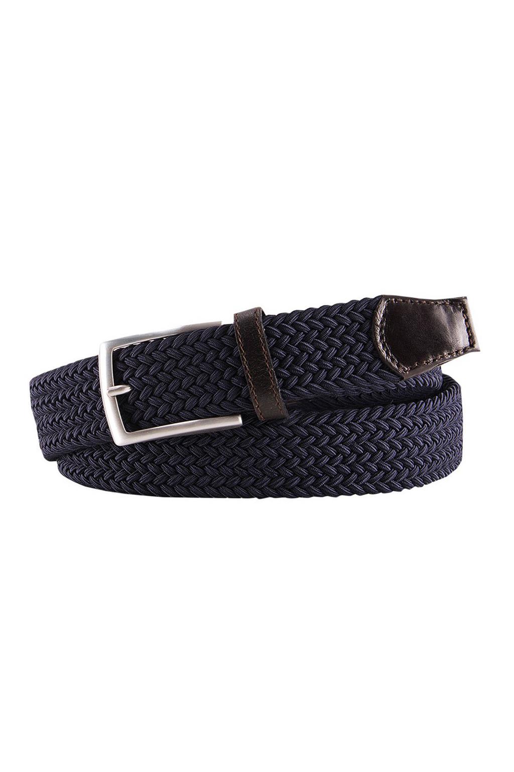 Profuomo gevlochten riem donkerblauw