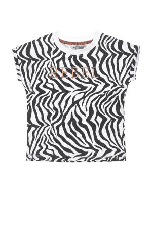 T-shirt met zebraprint wit