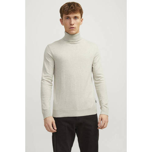 JACK & JONES ESSENTIALS fijngebreide coltrui JJEEMIL Oatmeal afbeelding