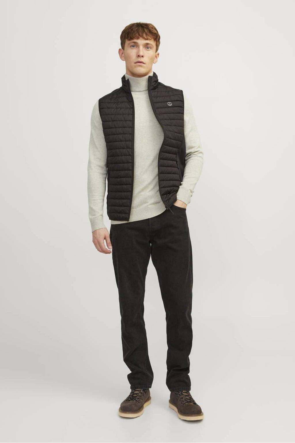 JACK & JONES ESSENTIALS coltrui fijn gebreid grijs