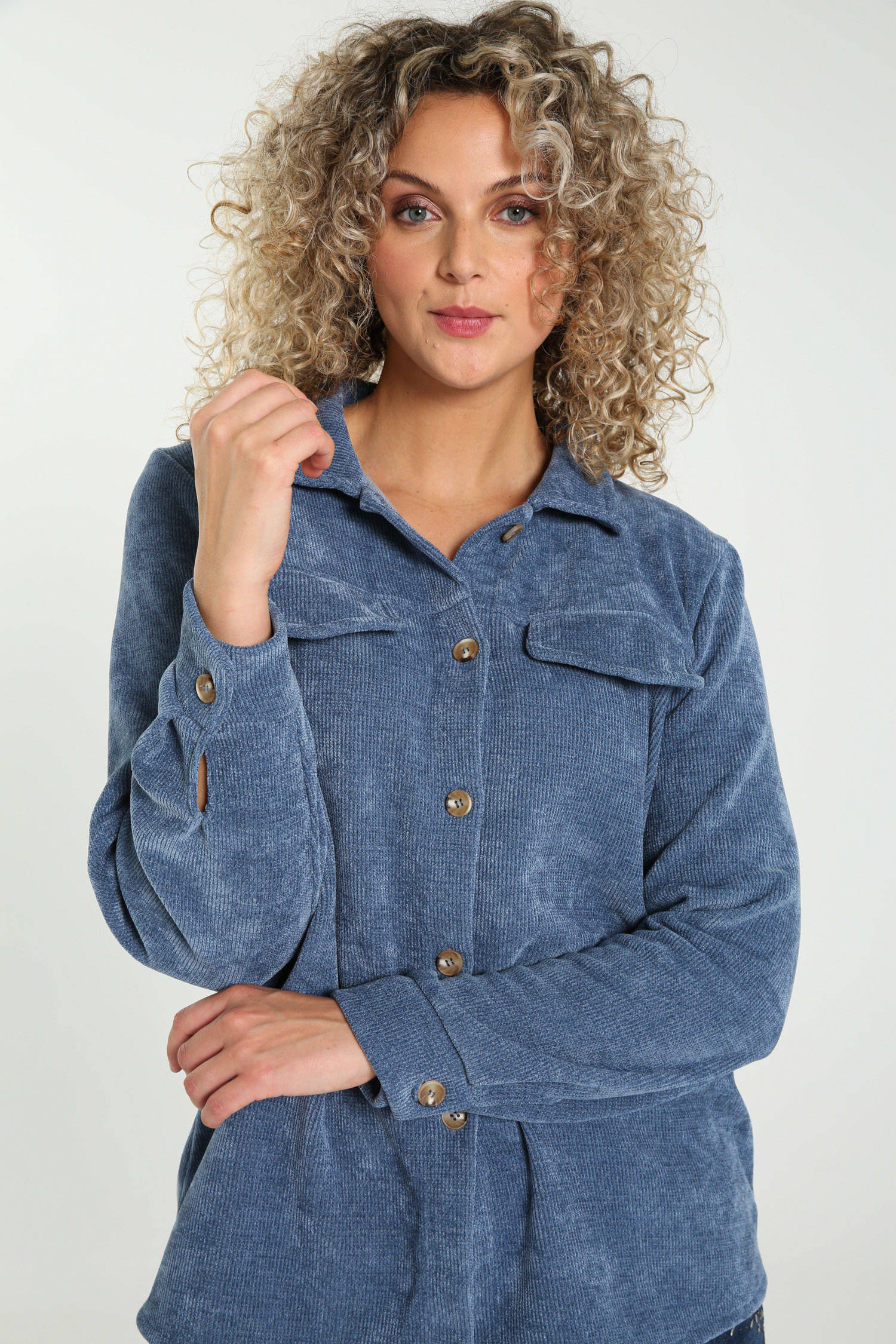 Cassis corduroy blouse blauw kopen Morgen in huis wehkamp