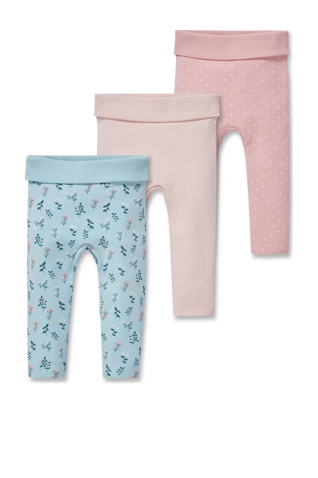 C&A Baby Club baby regular fit broek met all over print roze - (set van 3), Roze