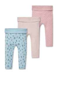 C&A Baby Club baby regular fit broek met all over print roze - (set van 3), Roze
