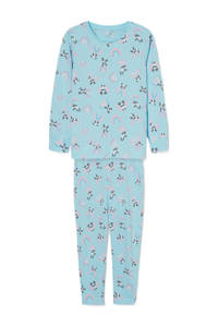 C&A pyjama met dierenprint lichtblauw, Lichtblauw