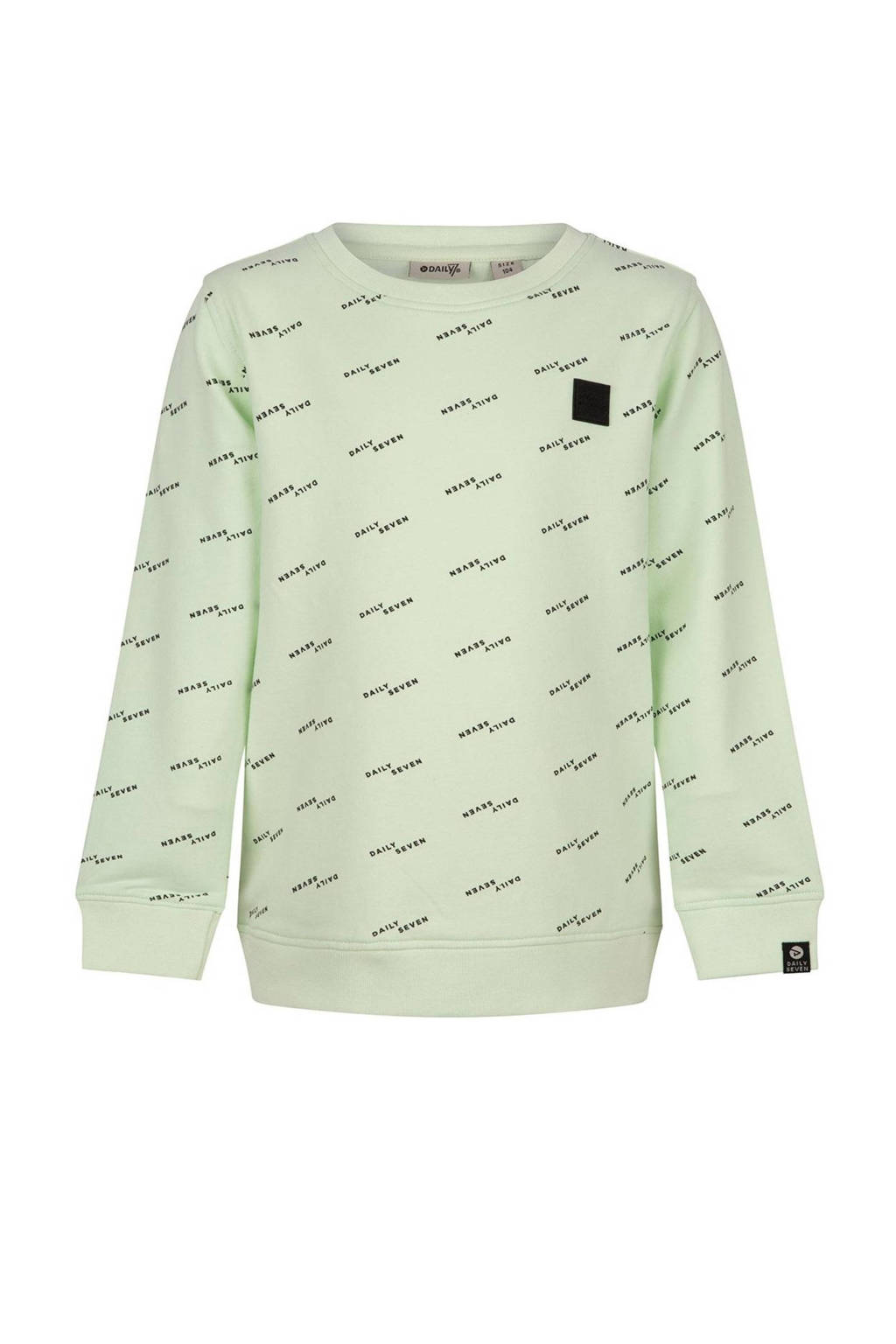 Daily7 sweater met all over print fris groen