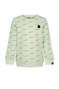 Daily7 sweater met all over print fris groen