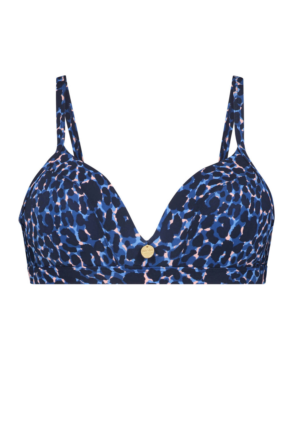 TC WOW triangel bikinitop donkerblauw/roze
