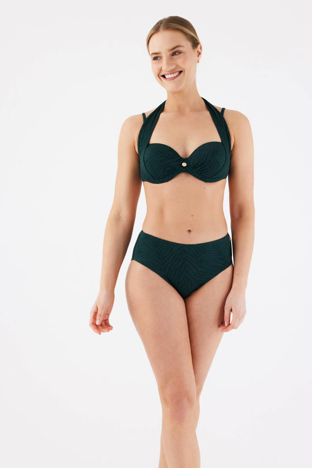 TC voorgevormde strapless beugel bikinitop donkergroen | wehkamp