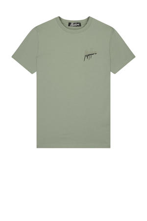T-shirt Split sage green/black