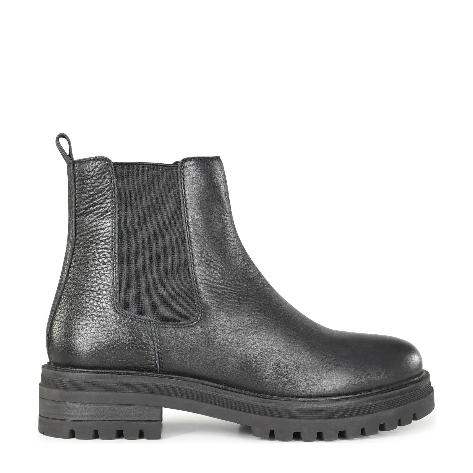PS Poelman Mink leren chelsea boots zwart | wehkamp