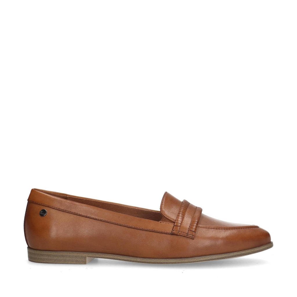 Cognackleurige dames No Stress leren loafers