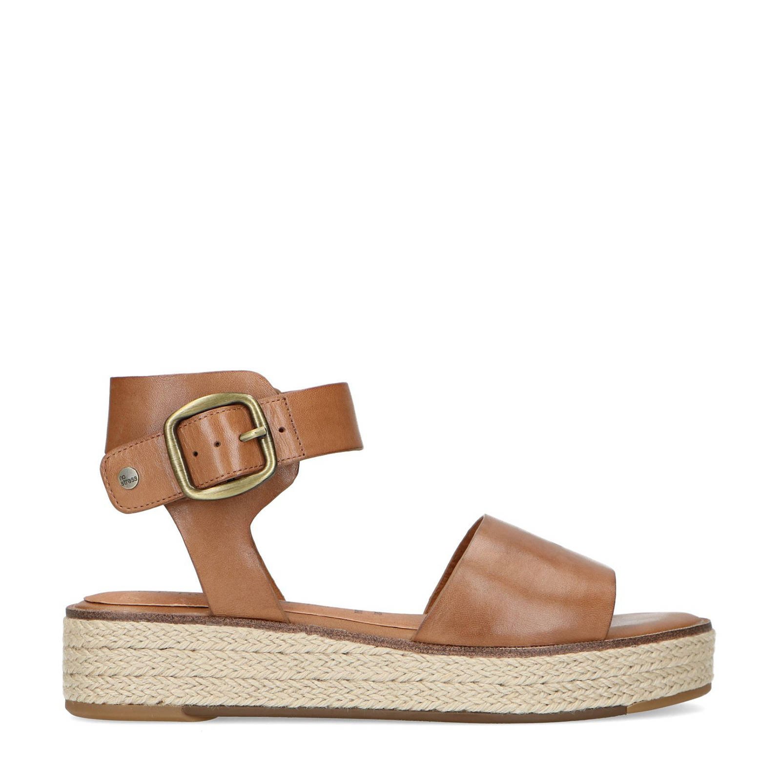 No Stress leren sandalen cognac wehkamp