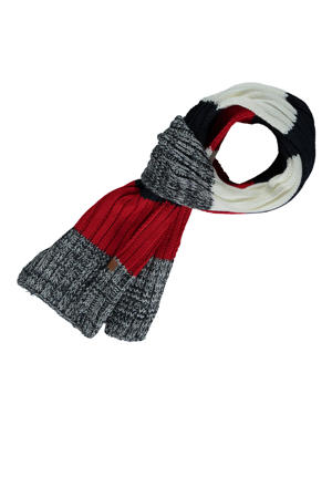 gestreepte sjaal grijs/rood