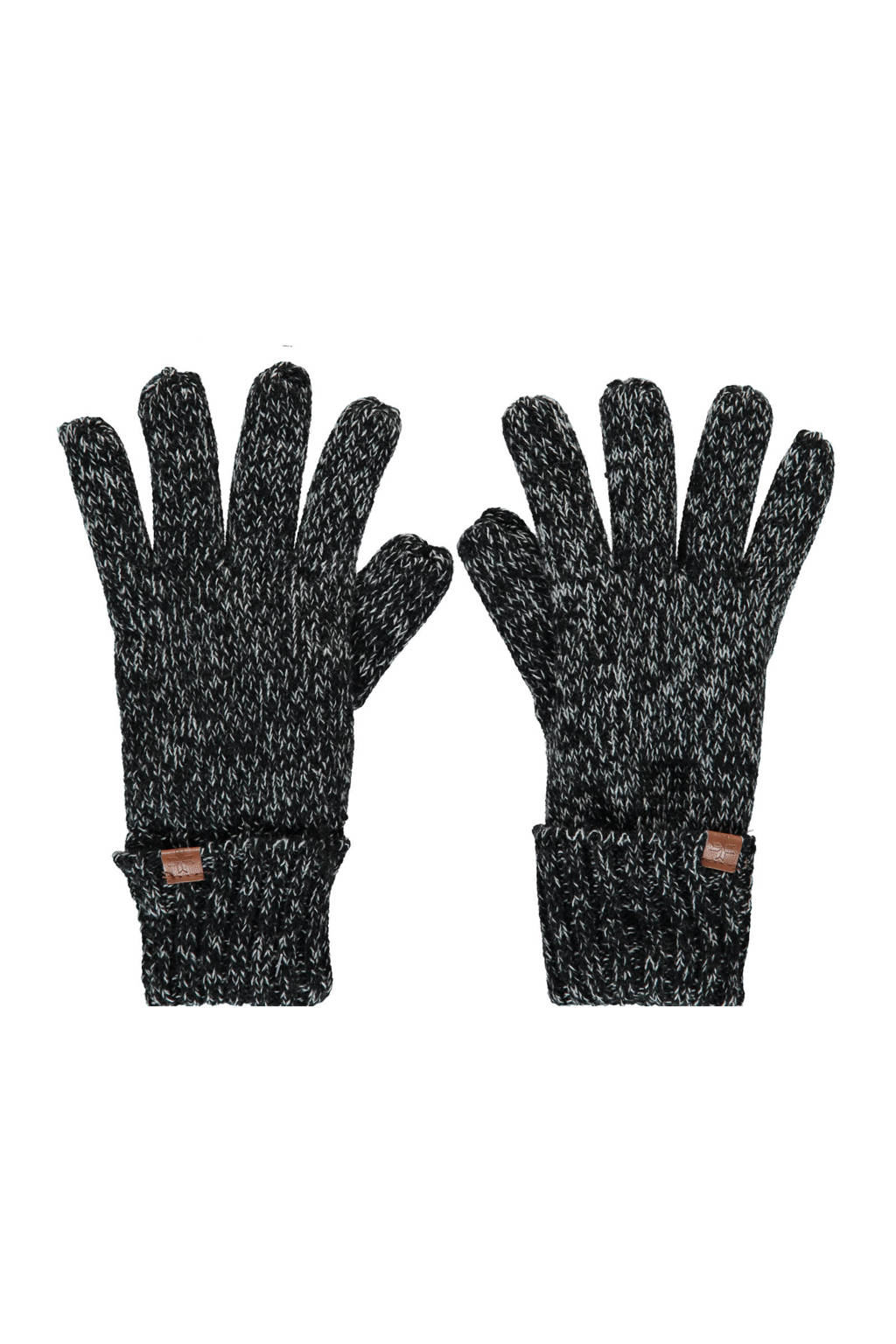 Sarlini handschoenen gemeleerd zwart, Zwart