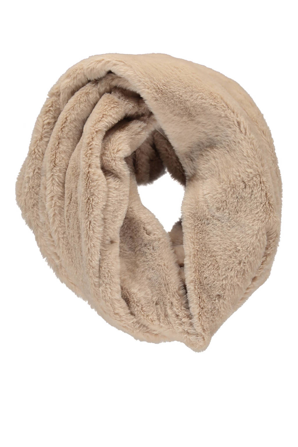 Sarlini colsjaal van imitatiebont beige, Beige