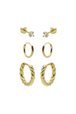 gold plated oorbellen Teddy (set van 3)