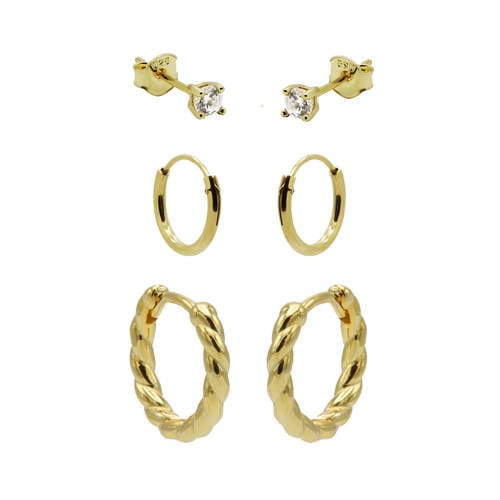 KARMA Jewelry gold plated oorbellen Teddy - set van 3 afbeelding