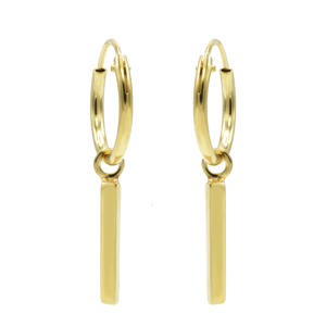 gold plated oorbellen Tube