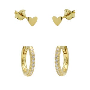 gold plated oorbellen Let's Rock (set van 2)