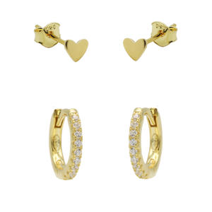 gold plated oorbellen Let's Rock (set van 2)