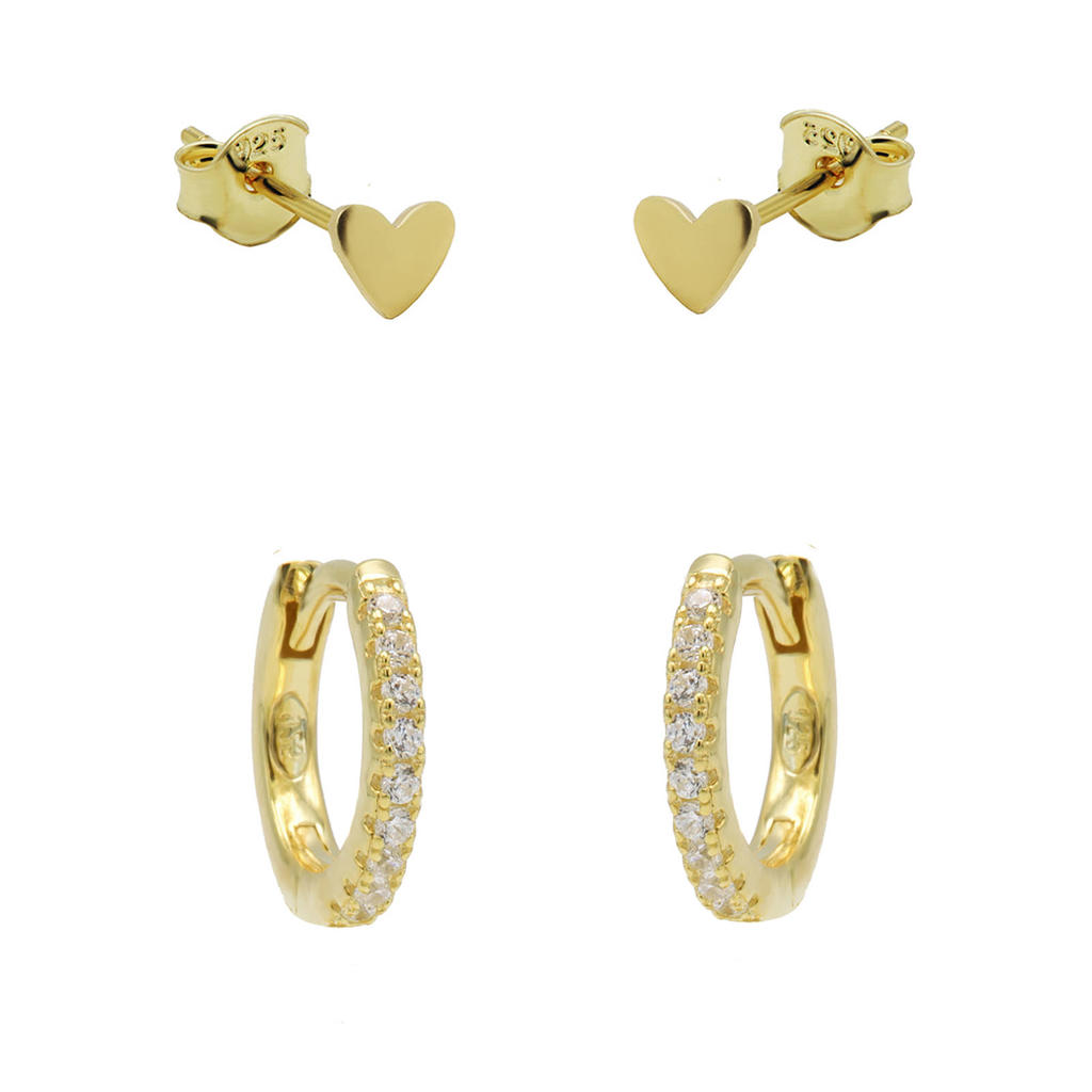KARMA Jewelry gold plated oorbellen Let's Rock (set van 2)