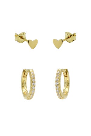 gold plated oorbellen Let's Rock (set van 2)