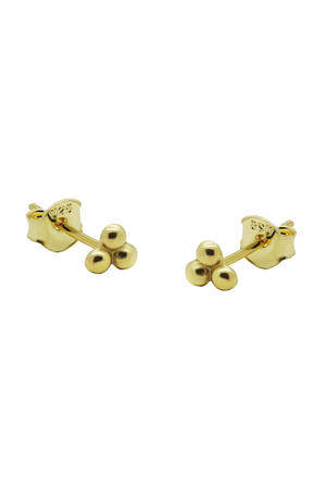 gold plated oorbellen Triple Dots