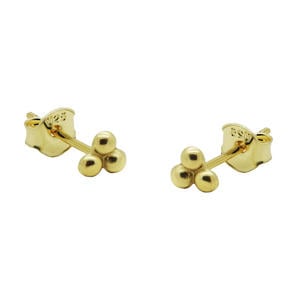 gold plated oorbellen Triple Dots