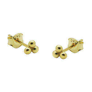 gold plated oorbellen Triple Dots
