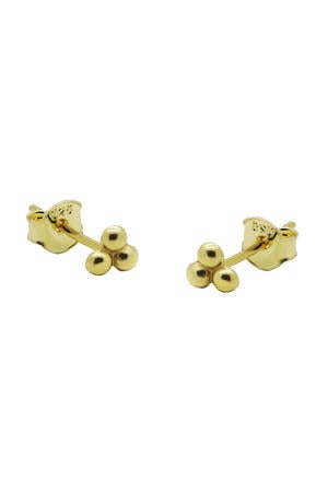 gold plated oorbellen Triple Dots