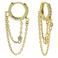 KARMA Jewelry gold plated oorbellen Double Chain
