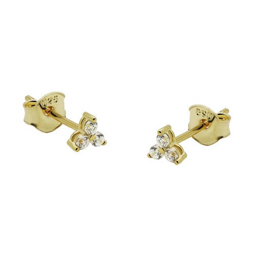 KARMA Jewelry gold plated oorbellen Triple Flower afbeelding