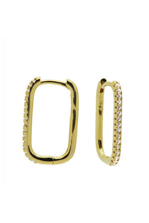 gold plated oorbellen Polished Square