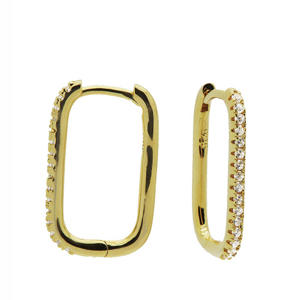 gold plated oorbellen Polished Square