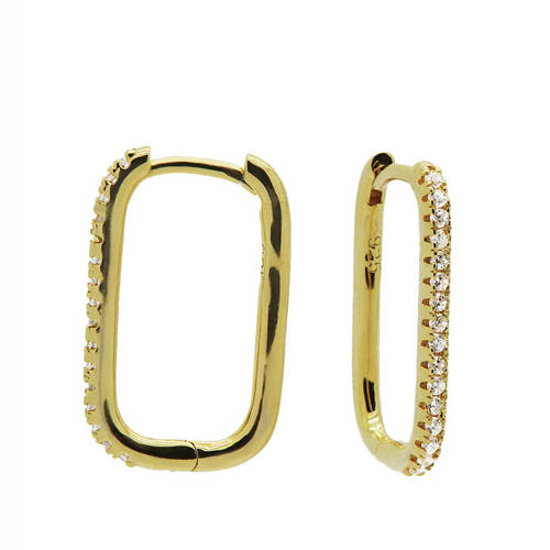 KARMA Jewelry gold plated oorbellen Polished Square afbeelding