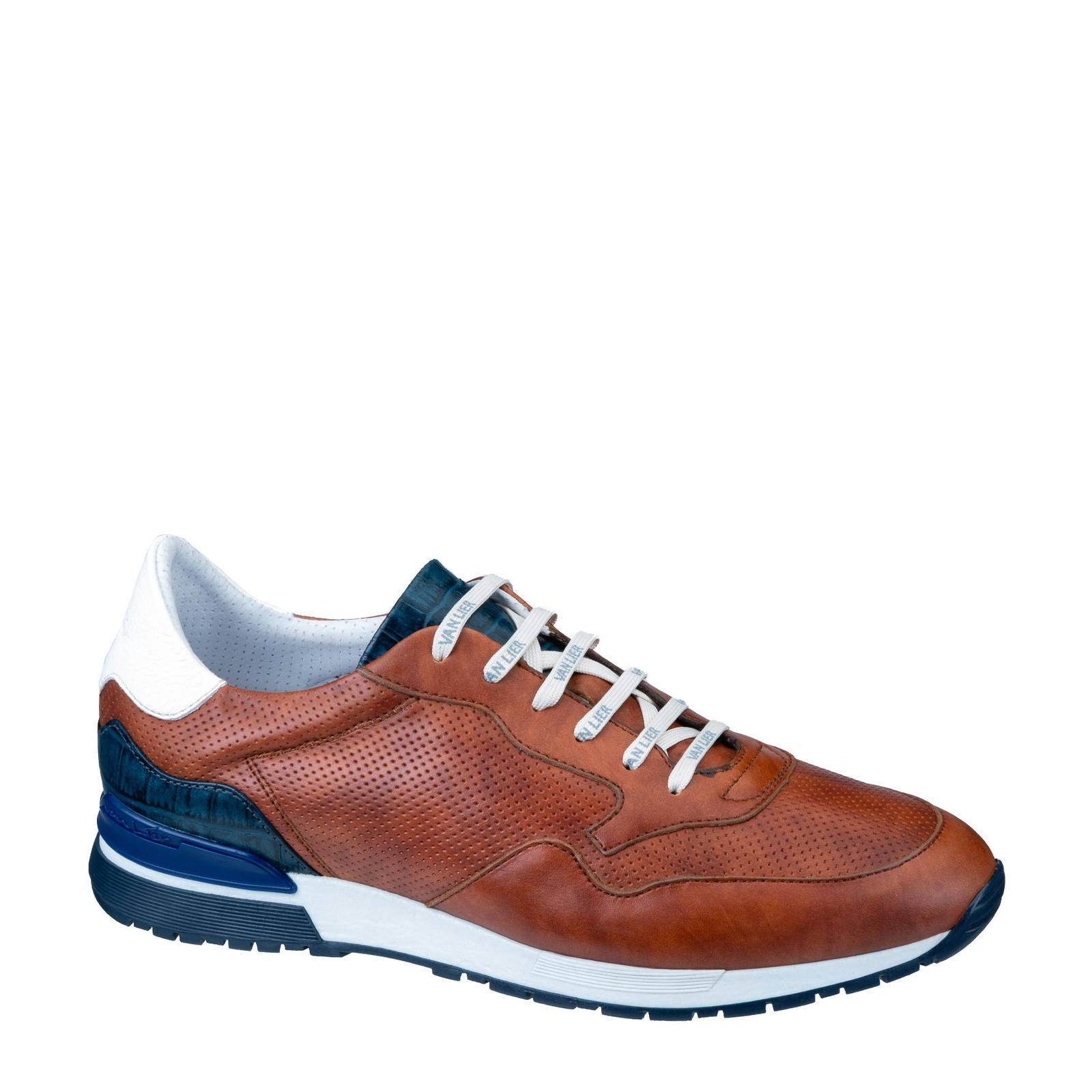 Van Lier Chavar nubuck sneakers cognac | wehkamp