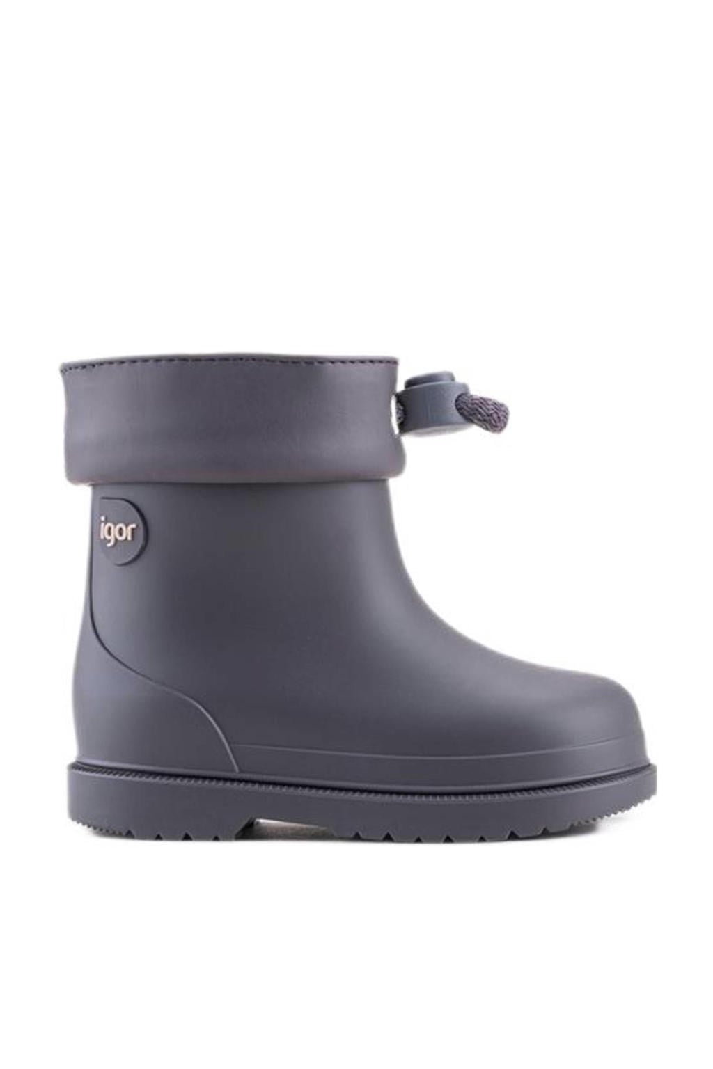 Wit, donkergrijs en taupe jongens en meisjes Igor Bimbi Euri regenlaarzen kids van rubber/voering: textiel met profielzool, trekkoorden en effen