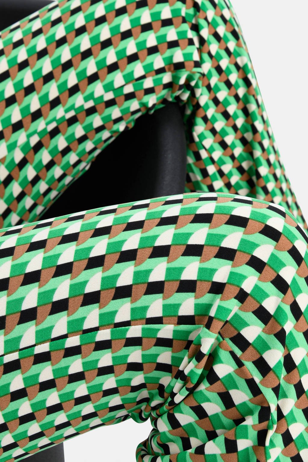 Oproepen som vergroting Shoeby Eksept high waist flared broek Retro met grafische print  groen/bruin/zwart/gebroken wit | wehkamp