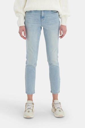 cropped regular waist skinny jeans Ametist Denim L32 lichtblauw