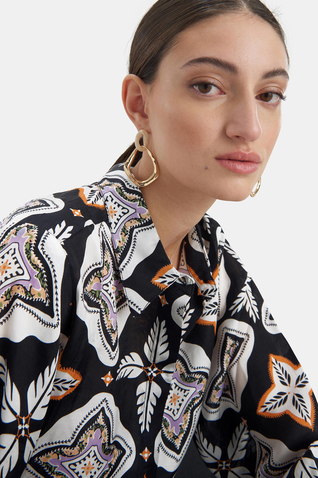 Korte jurk, abstracte print blauw Morgan | La Redoute